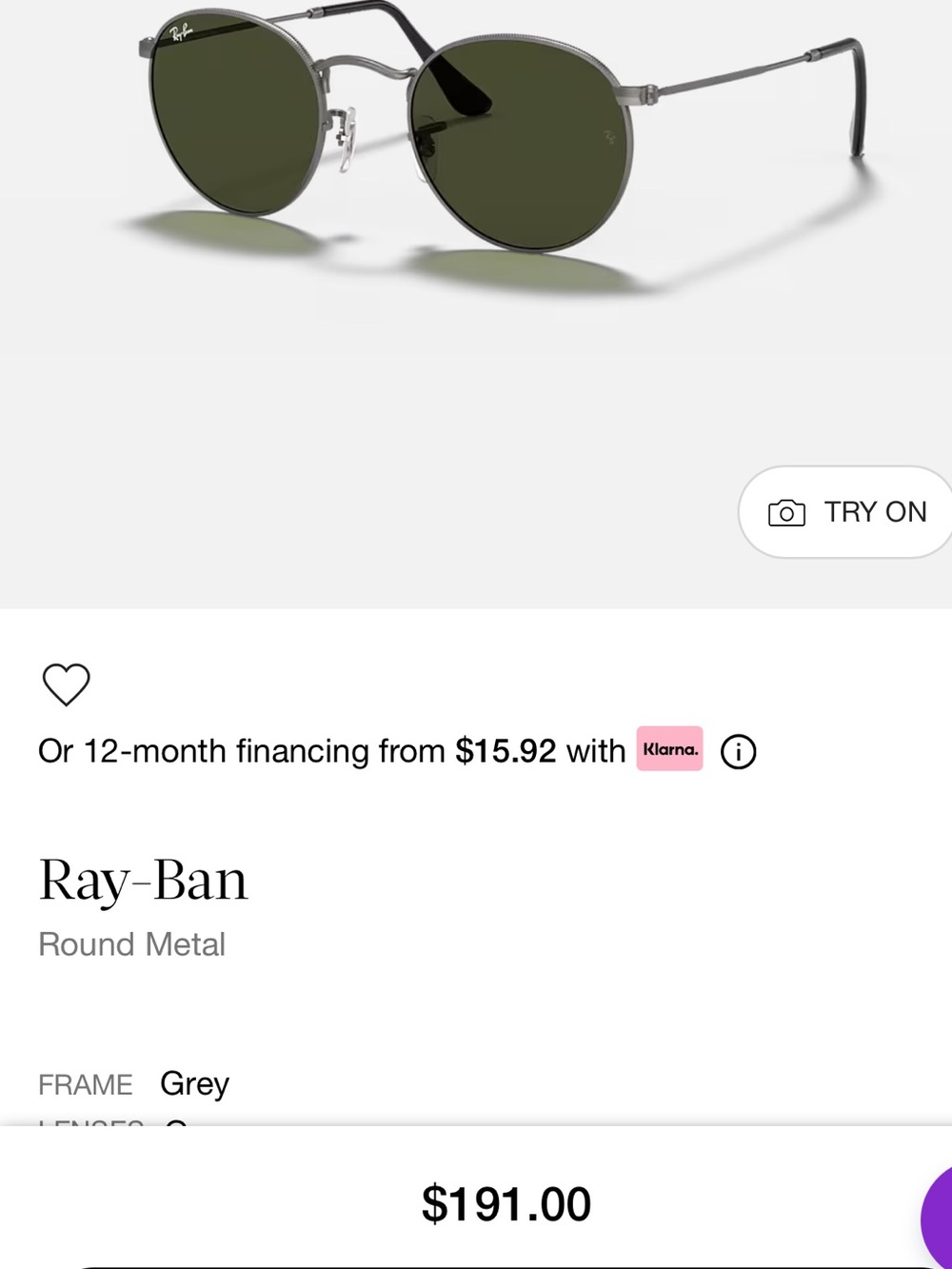 Ray-Ban Round Metal Sunglasses — Silver Frame with Green Lenses